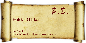 Pukk Ditta névjegykártya
